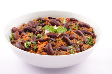 Tasty Rajma Masala with gravy, Indian cuisine.