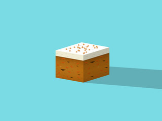 beautiful design of carrot cake ,colorful dessert concept design