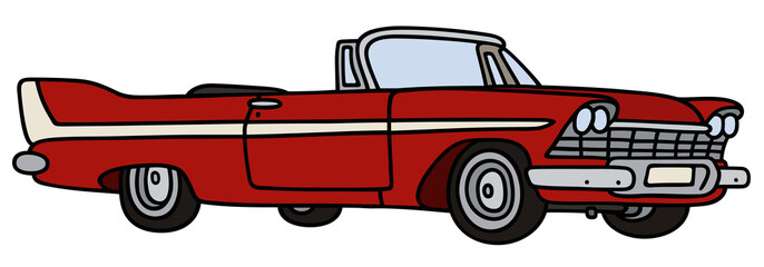 Classic cabriolet / hand drawing, vector illustration