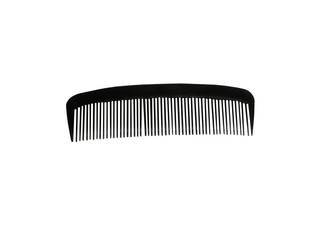 Black comb the hair on a white background