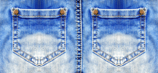 Blue jeans with pocket closeup