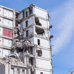 Demolished house before reconstruction