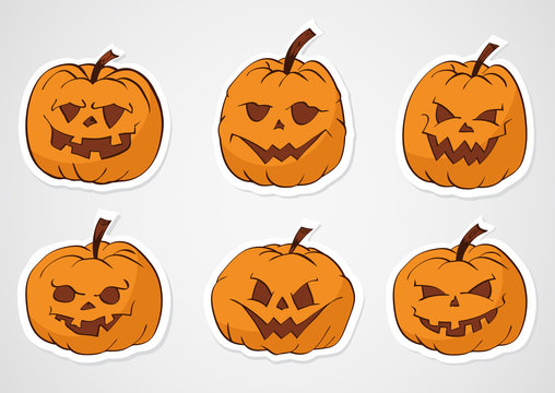 Halloween pumpkins stickers