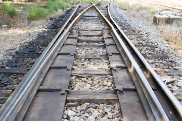 Fototapeta na wymiar The old railroad tracks