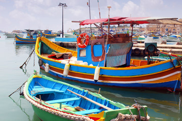 Fototapeta na wymiar Marsaxlokk Fishing Village, Malta