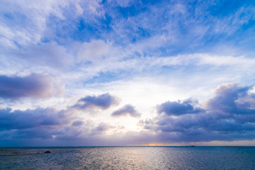 Naklejka na ściany i meble Beautiful sunset and the sea, Okinawa, Japan