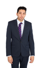 Handsome man doing different expressions in different sets of clothes: sad