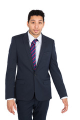 Handsome man doing different expressions in different sets of clothes: love