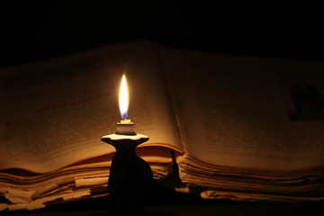 old book and candle