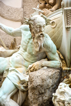 Statue in a fountain in the Hofburg in Vienna.