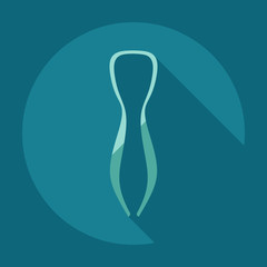 Flat modern design with shadow icons parts hookah