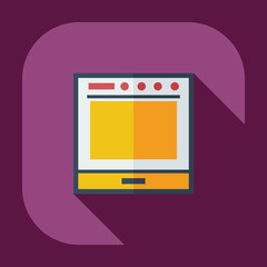 Flat modern design with shadow icons oven, kitchen