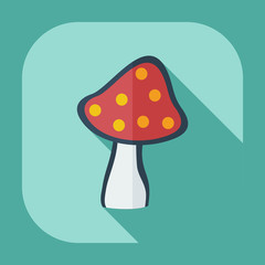 Flat modern design with shadow icons mushroom