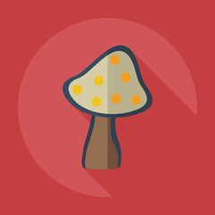 Flat modern design with shadow icons mushroom