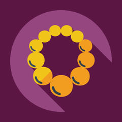 Flat modern design with shadow icon necklace