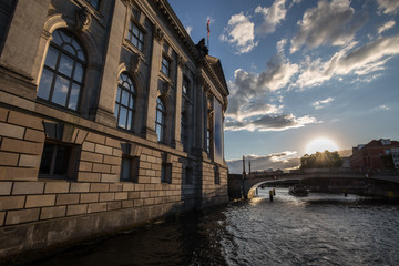 berlin spree riverside view sundown