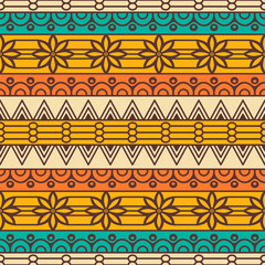 Ethnic floral seamless pattern