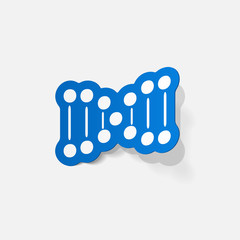 paper sticker: molecule and DNA set for biology or chemistry