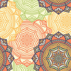 Ethnic floral seamless pattern