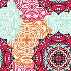Ethnic floral seamless pattern