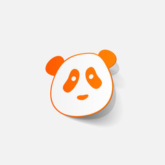 paper sticker: panda bear © chorniy10