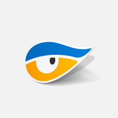 Realistic paper sticker: eye