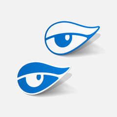 Realistic paper sticker: eye