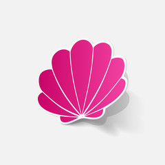 Realistic paper sticker: shell