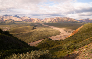 Naklejka premium View Glacier Creek Near Eielson Visitor Center Denali National Park