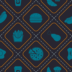 Background with fast food for your design