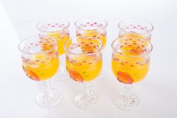 orange juice on a background