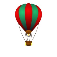 Hot air ballon isolated on white background