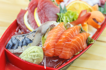 Traditional japanese food, Mix fresh fish sashimi