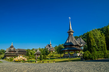 Barsana wooden monastery, Maramures, Romania. Barsana monastery is one of the main point of interest in Maramures area.