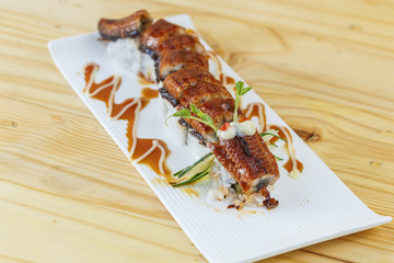 Traditional japanese food, unagi or eel