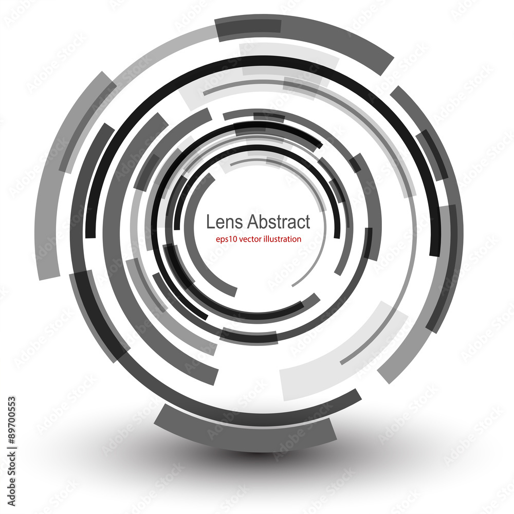 Poster Background 3D with abstract lens design .