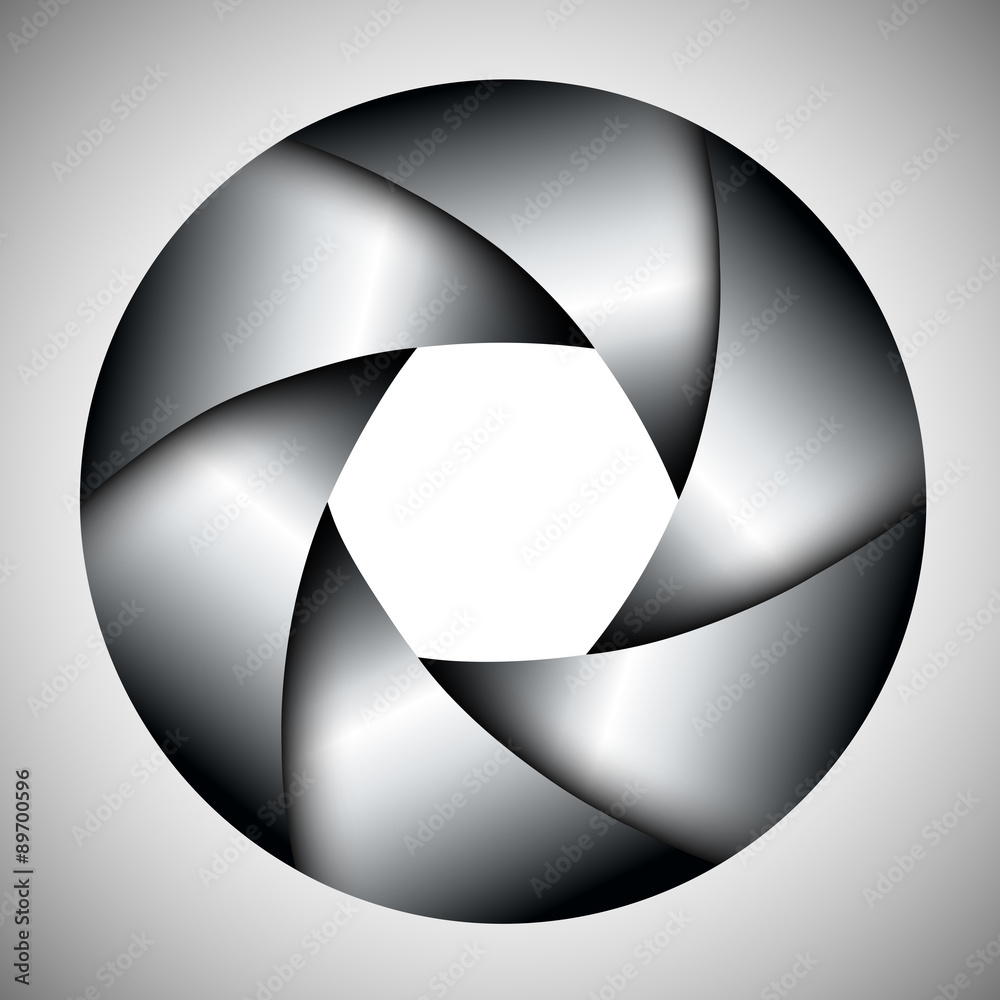 Aufkleber background with camera lens shutter