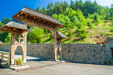 Barsana wooden monastery, Maramures, Romania. Barsana monastery is one of the main point of interest in Maramures area.