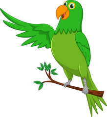 Obraz premium cute parrot cartoon waving