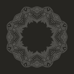 Decorative mandala on the black background