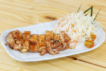 Traditional japanese food, grilled chicken or Tori teriyaki