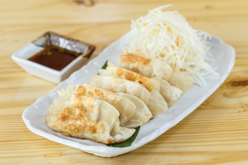 Traditional japanese food, fried Dumpling or Gyoza