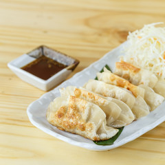 Traditional japanese food, fried Dumpling or Gyoza