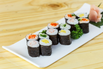 Traditional japanese food, roll sushi