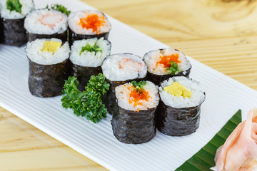 Traditional japanese food, roll sushi