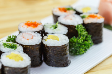 Traditional japanese food, roll sushi