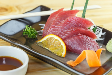 Traditional japanese food, Maguro (tuna) sashimi
