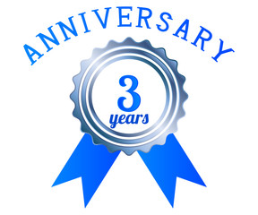 3, year anniversary logo ribbon