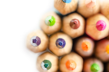 abstract composition of a set wooden colour pencils