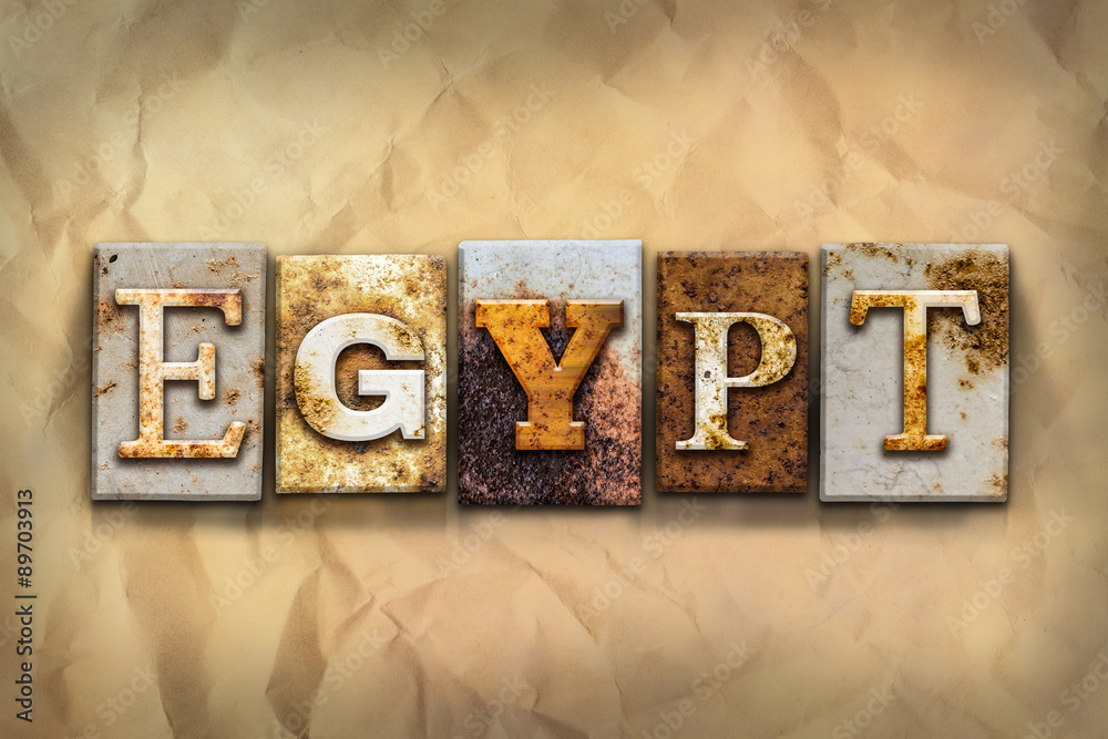 Poster egypt concept rusted metal type